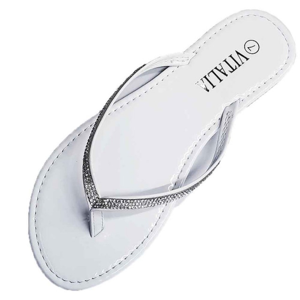 Rhinestone Women’s Sandals White W/Bling Detail 
Multiple Sizes Available